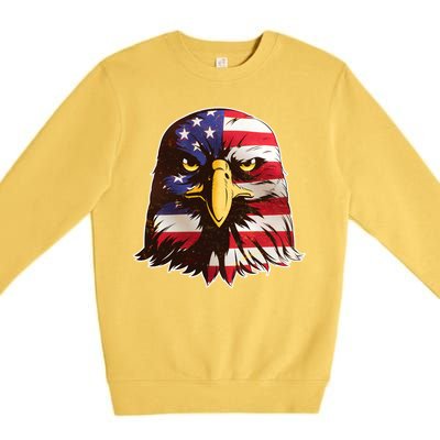 USA Red White And Blue Bald Eagle Premium Crewneck Sweatshirt