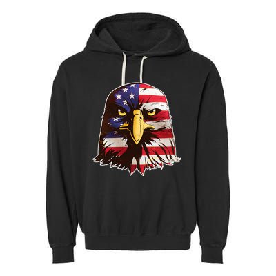 USA Red White And Blue Bald Eagle Garment-Dyed Fleece Hoodie