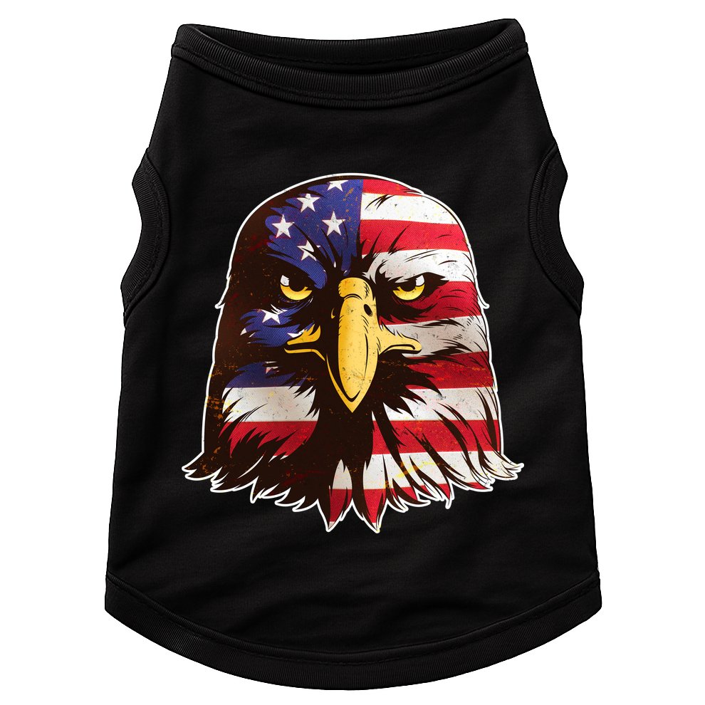 USA Red White And Blue Bald Eagle Doggie Tank