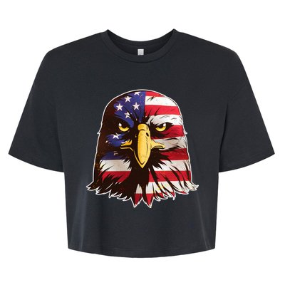 USA Red White And Blue Bald Eagle Bella+Canvas Jersey Crop Tee