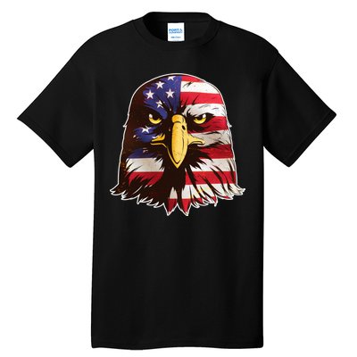 USA Red White And Blue Bald Eagle Tall T-Shirt