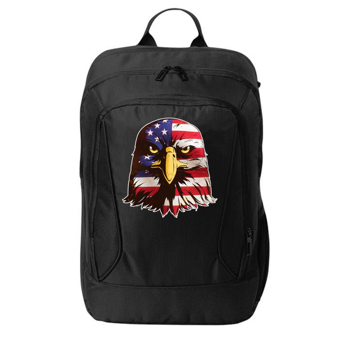 USA Red White And Blue Bald Eagle City Backpack