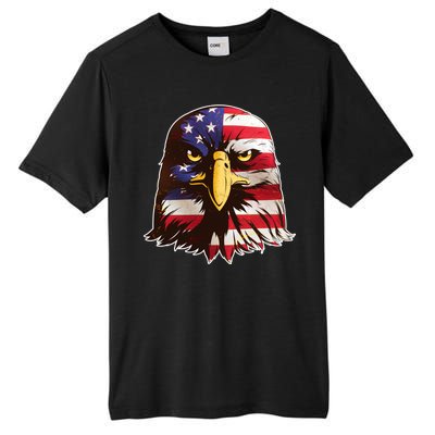 USA Red White And Blue Bald Eagle Tall Fusion ChromaSoft Performance T-Shirt