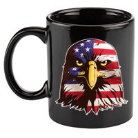 USA Red White And Blue Bald Eagle 11oz C Handle Ceramic Mug