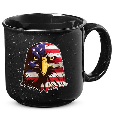 USA Red White And Blue Bald Eagle 15oz Campfire Ceramic Mug