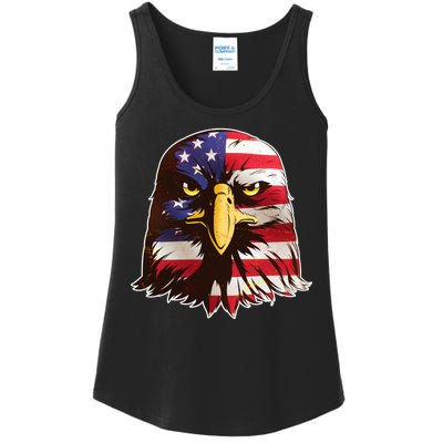 USA Red White And Blue Bald Eagle Ladies Essential Tank