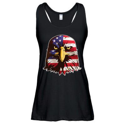 USA Red White And Blue Bald Eagle Ladies Essential Flowy Tank