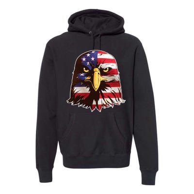 USA Red White And Blue Bald Eagle Premium Hoodie