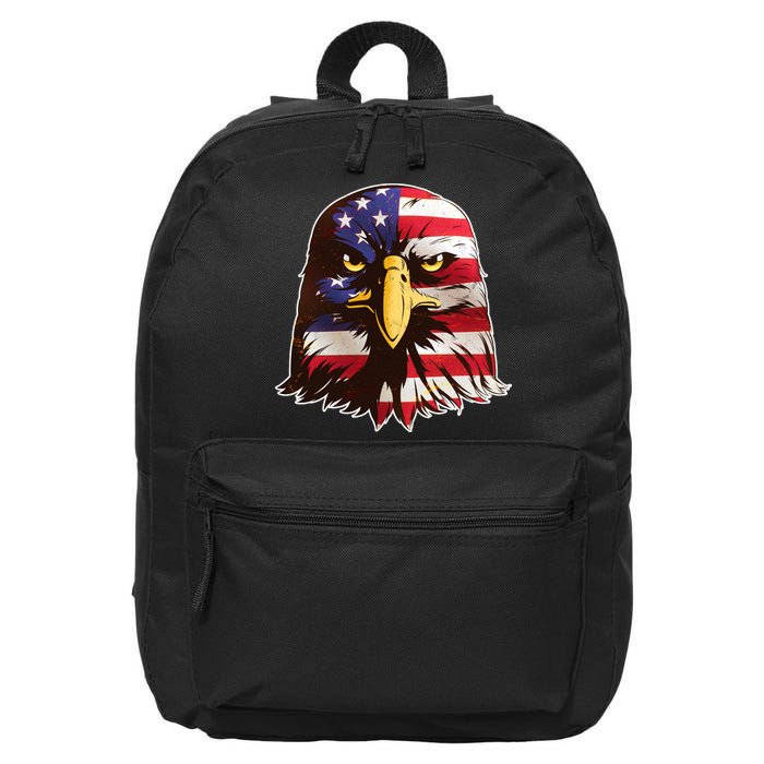 USA Red White And Blue Bald Eagle 16 in Basic Backpack