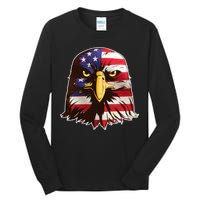 USA Red White And Blue Bald Eagle Tall Long Sleeve T-Shirt