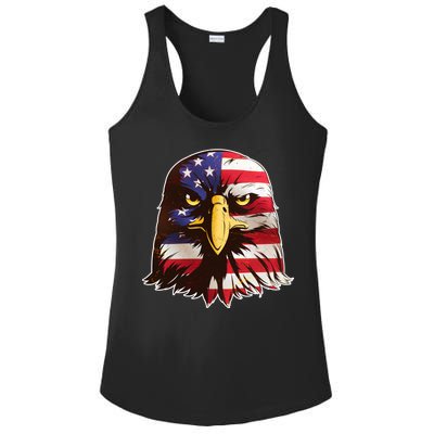 USA Red White And Blue Bald Eagle Ladies PosiCharge Competitor Racerback Tank