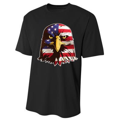 USA Red White And Blue Bald Eagle Performance Sprint T-Shirt