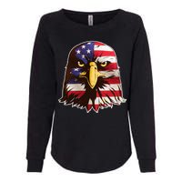 USA Red White And Blue Bald Eagle Womens California Wash Sweatshirt