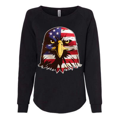 USA Red White And Blue Bald Eagle Womens California Wash Sweatshirt