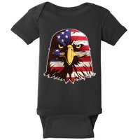 USA Red White And Blue Bald Eagle Baby Bodysuit