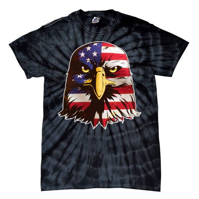 USA Red White And Blue Bald Eagle Tie-Dye T-Shirt