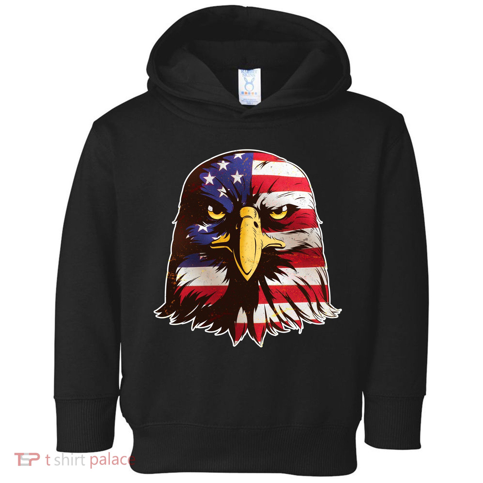 USA Red White And Blue Bald Eagle Toddler Hoodie