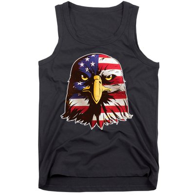 USA Red White And Blue Bald Eagle Tank Top