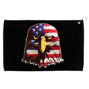 USA Red White And Blue Bald Eagle Grommeted Golf Towel