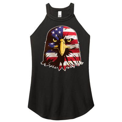 USA Red White And Blue Bald Eagle Women’s Perfect Tri Rocker Tank