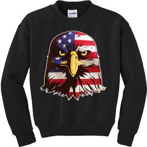 USA Red White And Blue Bald Eagle Kids Sweatshirt