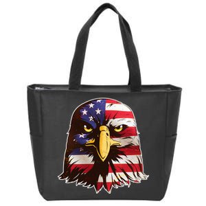 USA Red White And Blue Bald Eagle Zip Tote Bag