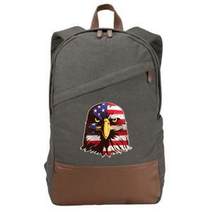 USA Red White And Blue Bald Eagle Cotton Canvas Backpack