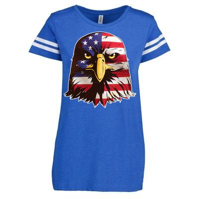 USA Red White And Blue Bald Eagle Enza Ladies Jersey Football T-Shirt