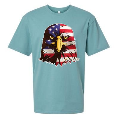 USA Red White And Blue Bald Eagle Sueded Cloud Jersey T-Shirt