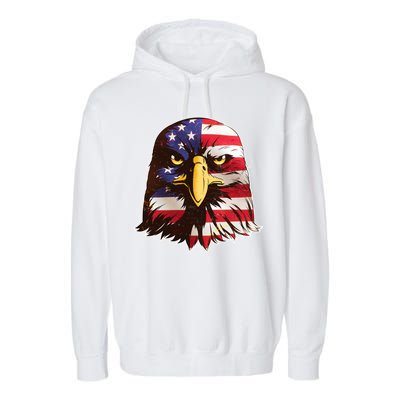 USA Red White And Blue Bald Eagle Garment-Dyed Fleece Hoodie