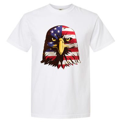 USA Red White And Blue Bald Eagle Garment-Dyed Heavyweight T-Shirt