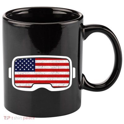 USA Retro Video Game Flag 11oz C Handle Ceramic Mug