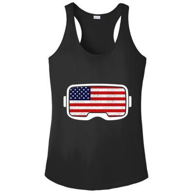 USA Retro Video Game Flag Ladies PosiCharge Competitor Racerback Tank