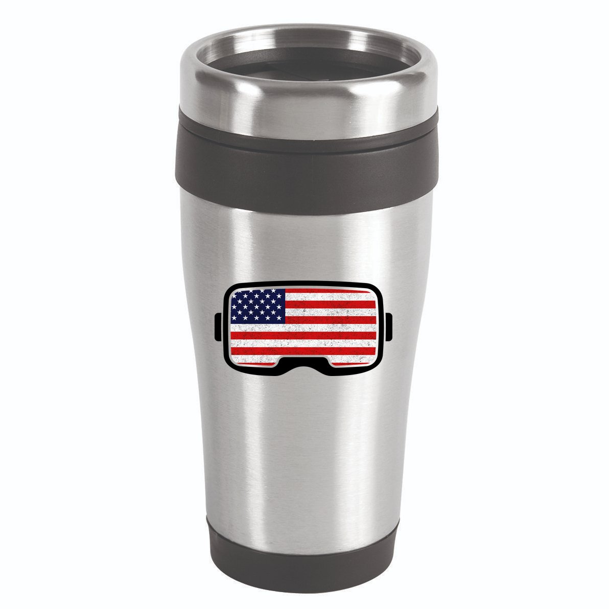 USA Retro Video Game Flag 16oz Travel Tumbler