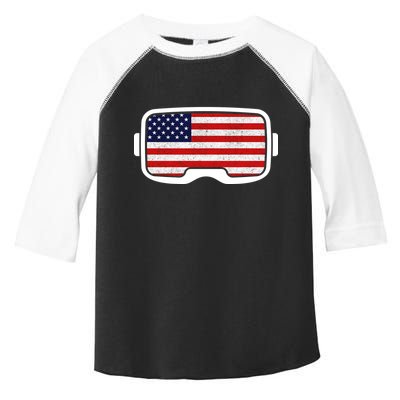 USA Retro Video Game Flag Toddler Fine Jersey T-Shirt