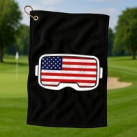 USA Retro Video Game Flag Golf Towel