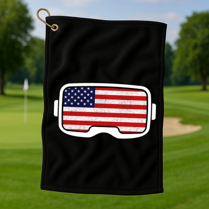 USA Retro Video Game Flag Golf Towel