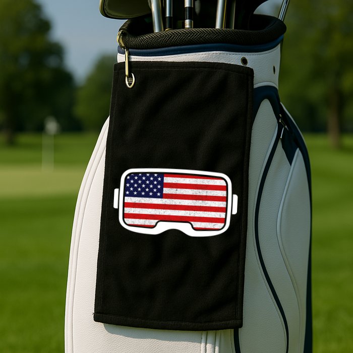 USA Retro Video Game Flag Golf Towel