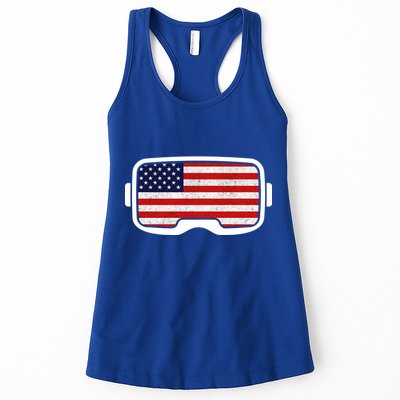 USA Retro Video Game Flag Womens Tank Top