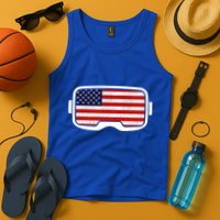 USA Retro Video Game Flag Tank Top