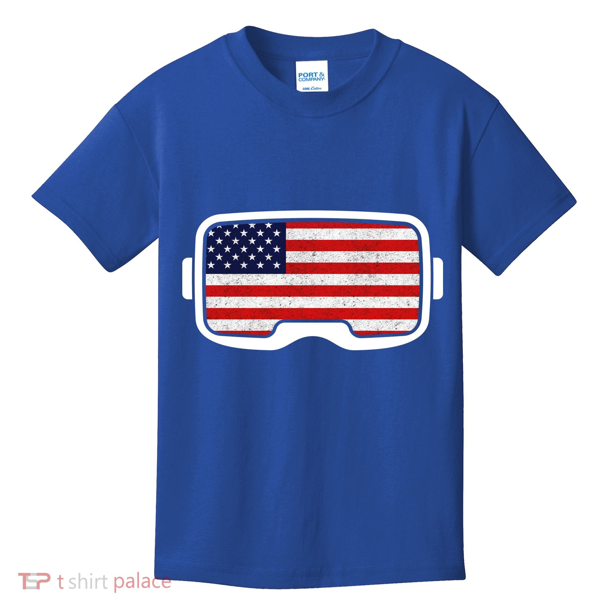 USA Retro Video Game Flag Kids T-Shirt