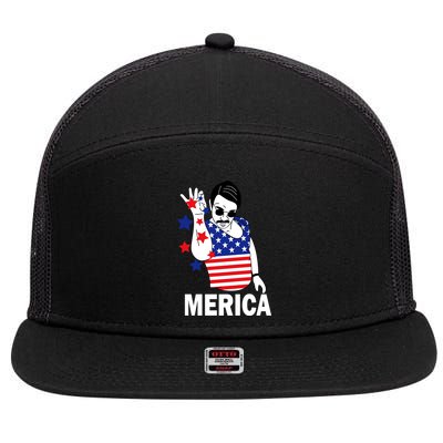 USA Salt Bae Merica 7 Panel Mesh Trucker Snapback Hat