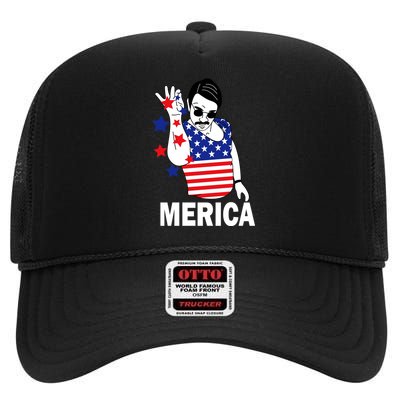 USA Salt Bae Merica High Crown Mesh Back Trucker Hat