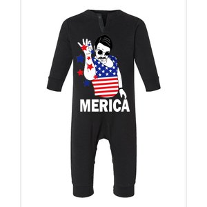 USA Salt Bae Merica Infant Fleece One Piece