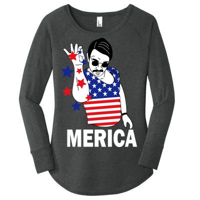 USA Salt Bae Merica Women's Perfect Tri Tunic Long Sleeve Shirt