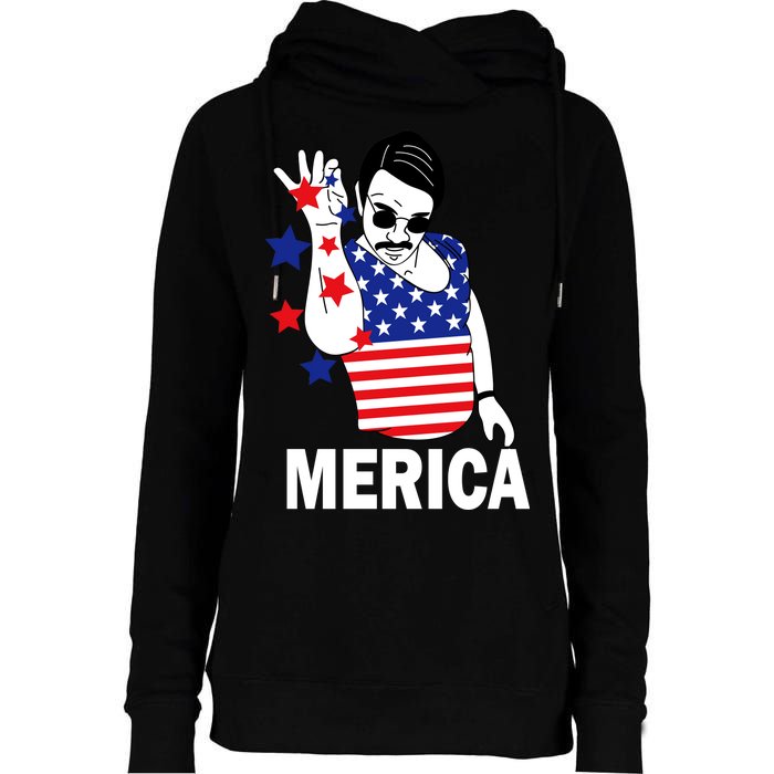 USA Salt Bae Merica Womens Funnel Neck Pullover Hood