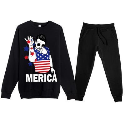 USA Salt Bae Merica Premium Crewneck Sweatsuit Set