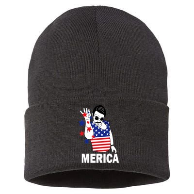 USA Salt Bae Merica Sustainable Knit Beanie