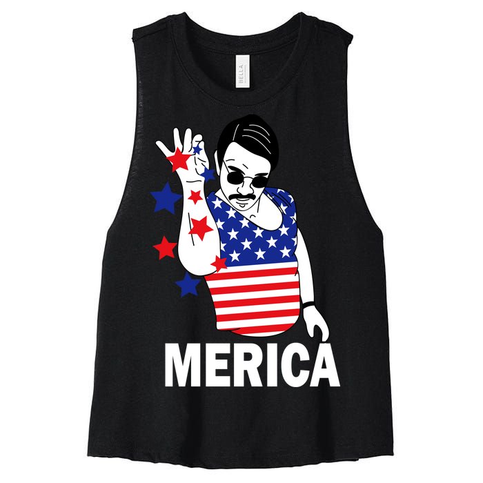 USA Salt Bae Merica Women's Racerback Cropped Tank