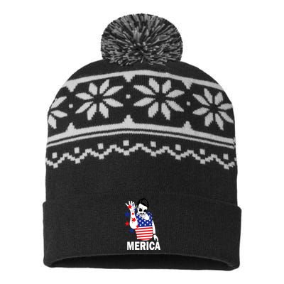 USA Salt Bae Merica USA-Made Snowflake Beanie